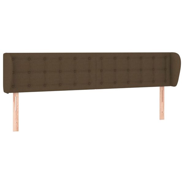 vidaXL Cabeceira de cama c/ abas tecido 183x23x78/88cm castanho-escuro