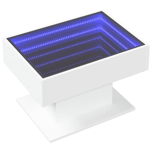 vidaXL Mesa de centro c/ LEDs 70x50x45 cm derivados de madeira branco