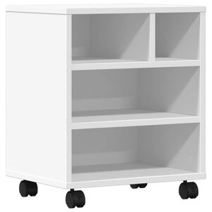 vidaXL Suporte para impressora com rodas 41x32x48 cm branco