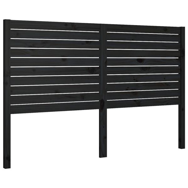 vidaXL Cabeceira de cama 156x4x100 cm pinho maciço preto