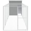 vidaXL Casota c&atilde;es c/ parque 165x659x181 cm a&ccedil;o galvaniz. cinza-claro