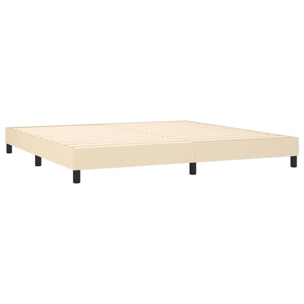 vidaXL Cama com molas/colch&atilde;o 200x200 cm tecido cor creme