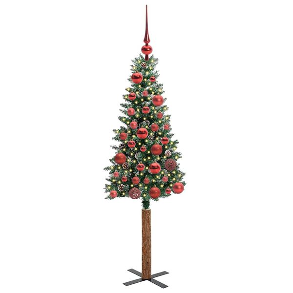 vidaXL &Aacute;rvore de Natal Slim com 150 LEDs com suporte Verde 150 cm