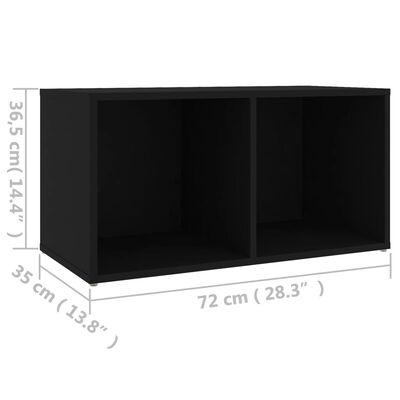 vidaXL Móvel de TV 72x35x36,5 cm contraplacado preto