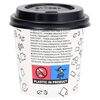 vidaXL Copos de caf&eacute; em papel com tampas 120 ml 250 pcs branco e preto