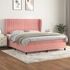 vidaXL Cama com molas/colch&atilde;o 180x200 cm veludo rosa