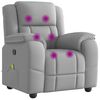 vidaXL Cadeira de massagem reclin&aacute;vel tecido cinzento