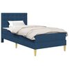 vidaXL Estrutura de cama com colch&atilde;o Azul 90 x 190 cm Tecido