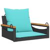 vidaXL Banco baloi&ccedil;o com almofad&otilde;es 63x62x40 cm vime PE preto