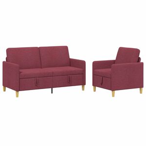 vidaXL Conjunto de Sof&aacute; com Armazenamento 2 unid. Vinho Vermelho