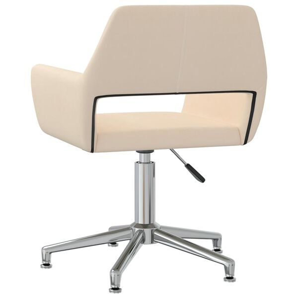 vidaXL Cadeira de jantar girat&oacute;ria tecido cor creme