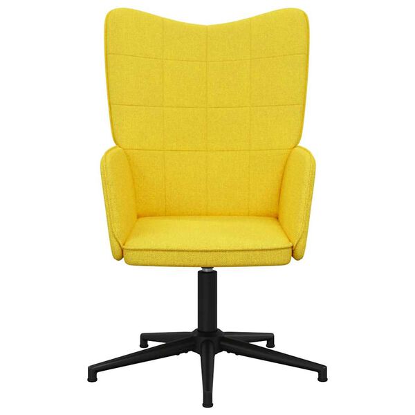 vidaXL Poltrona de descanso tecido amarelo mostarda