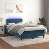 vidaXL Cama box spring colch&atilde;o LED 120x190cm couro artif. azul-escuro