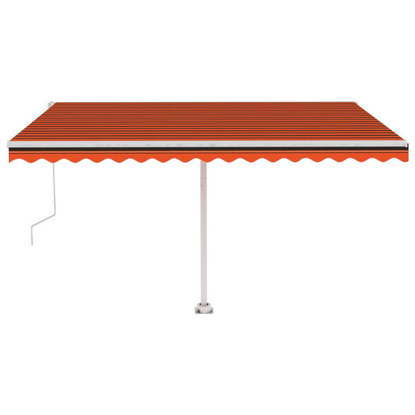 vidaXL Toldo autom&aacute;tico independente 450x350 cm laranja e castanho