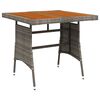 vidaXL Mesa de jardim 70x70x72 cm vime PE e ac&aacute;cia maci&ccedil;a cinzento