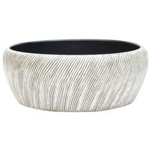 vidaXL Lavat&oacute;rio de bancada redondo &Phi;41x14 cm cer&acirc;mica preto/cinzento