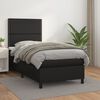 vidaXL Cama com molas/colch&atilde;o 90x190 cm couro artificial preto