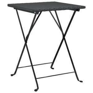 vidaXL Mesa de bistr&ocirc; dobr&aacute;vel 55x54x71 cm vime PE preto