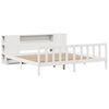 vidaXL Cama com estante sem colchão 180x200 cm pinho maciço branco
