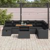 vidaXL Conjunto de Sof&aacute; de Jardim 9 pcs Preto vime PE