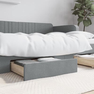 vidaXL Gavetas de cama 2 pcs derivados de madeira e tecido cinza-claro