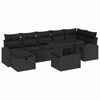 vidaXL Conjunto de Sof&aacute; de Jardim 8 pcs Preto Rattan Sint&eacute;tico