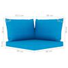 vidaXL 4 pcs conjunto lounge de jardim com almofad&otilde;es azul-claro
