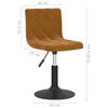 vidaXL Banco de bar veludo castanho