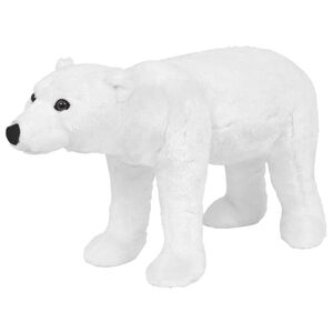 vidaXL Brinquedo de montar urso polar peluche branco XXL