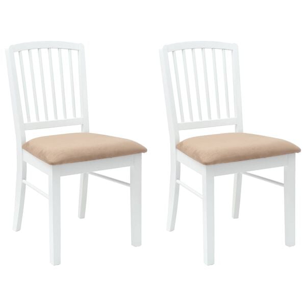 vidaXL Cadeiras de Jantar 2 pcs Branco 50 x 52,5 x 91 cm
