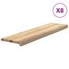 vidaXL Tapetes de escada 8 pcs 100x30x2cm carvalho maci&ccedil;o n&atilde;o tratado