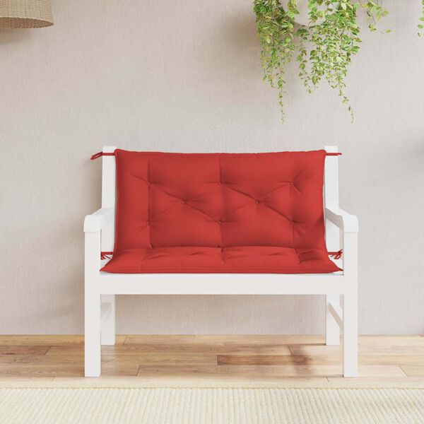 vidaXL Almofad&atilde;o banco jardim 100x(50+50)x7cm tecido oxford vermelho