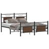vidaXL Estrutura cama s/ colch&atilde;o derivados madeira carvalho castanho