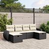 vidaXL 6 pcs conjunto sof&aacute;s de jardim c/ almofad&otilde;es vime PE preto