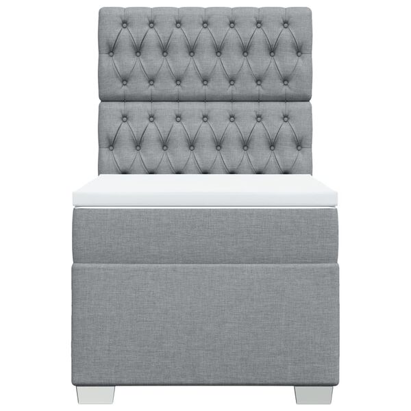 vidaXL Cama com molas/colch&atilde;o 90x200 cm tecido cinza-claro