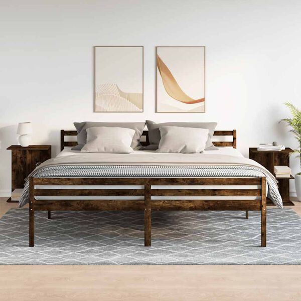 vidaXL Mesas cabeceira 2pcs 46,5x29x61cm deriv.madeira carvalho fumado