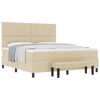 vidaXL Cama Box com colch&atilde;o com cabeceira Creme 180 x 200 cm tecido