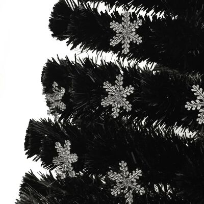 vidaXL Árvore de Natal com flocos de neve LED 240 cm fibra ótica preto