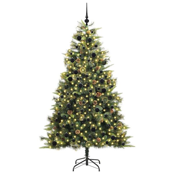 vidaXL &Aacute;rvore de Natal Artificial Articulada com Cones Verde 240 cm