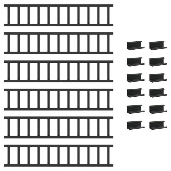 vidaXL Guarda de Neve para Telhado Preto 600 x 2,5 x 20 cm A&ccedil;o