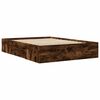 vidaXL Estrutura de cama 135x190 cm derivados madeira carvalho fumado