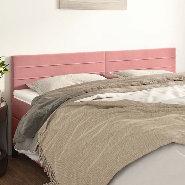 vidaXL Cabeceiras rosa 160x5x78/88 cm veludo