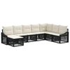 vidaXL Conjunto de Sof&aacute; de Jardim 8 unid. 8 lugar Preto vime PE