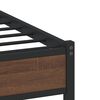 vidaXL Estrutura de cama sem colchão 75x190 cm metal carvalho castanho
