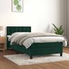 vidaXL Cama box spring c/ colch&atilde;o/LED 80x200 cm veludo verde-escuro