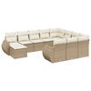 vidaXL 11 pcs conjunto sof&aacute;s de jardim c/ almofad&otilde;es vime PE bege
