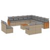 vidaXL 14 pcs conjunto de sof&aacute;s p/ jardim com almofad&otilde;es vime PE bege