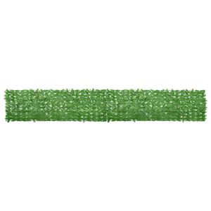 vidaXL Tela de varanda com folhas verde 500x75 cm