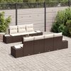 vidaXL Conjunto de Sofá de Jardim 8 pcs Castanho Rattan Sintético