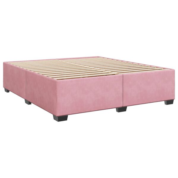 vidaXL Estrutura de cama 200x200 cm veludo rosa